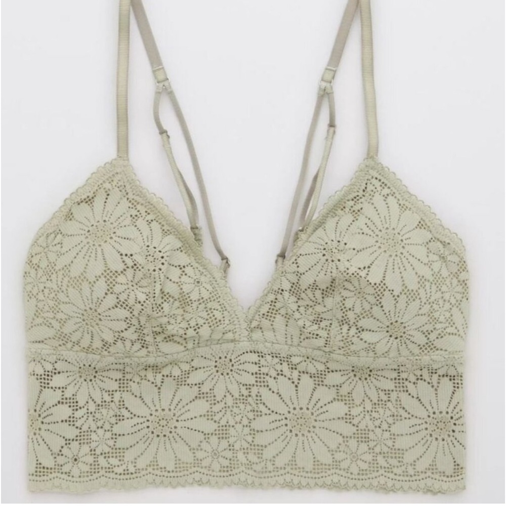 Green Floral Lace Bralette by aerie